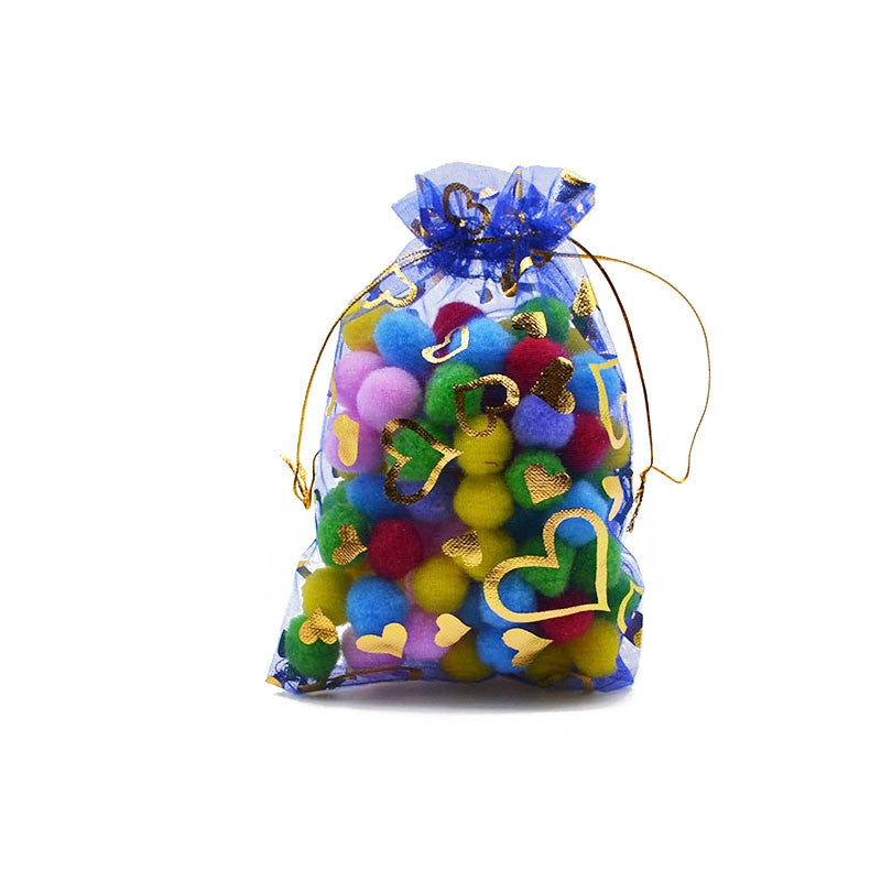 ELECTROPRIME 100 PCS Gift Pouches Bag Organza Bags Jewelry Candy Packaging Bags, Size:17x23cm(Royal Blue)
