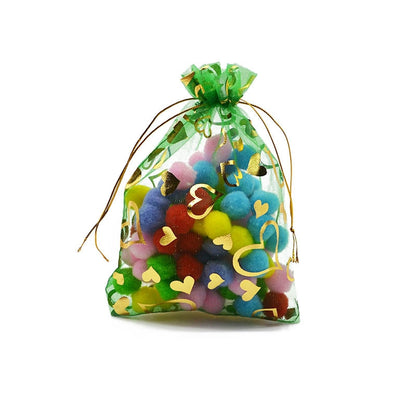 ELECTROPRIME 100 PCS Gift Pouches Bag Organza Bags Jewelry Candy Packaging Bags, Size:17x23cm(Dark Green)