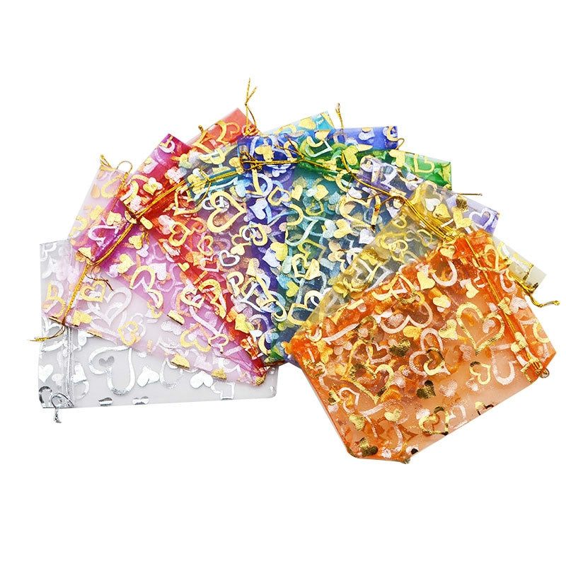 ELECTROPRIME 100 PCS Gift Pouches Bag Organza Bags Jewelry Candy Packaging Bags, Size:17x23cm(Dark Green)