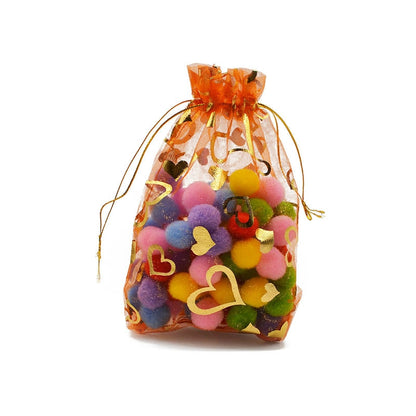 ELECTROPRIME 100 PCS Gift Pouches Bag Organza Bags Jewelry Candy Packaging Bags, Size:17x23cm(Orange)