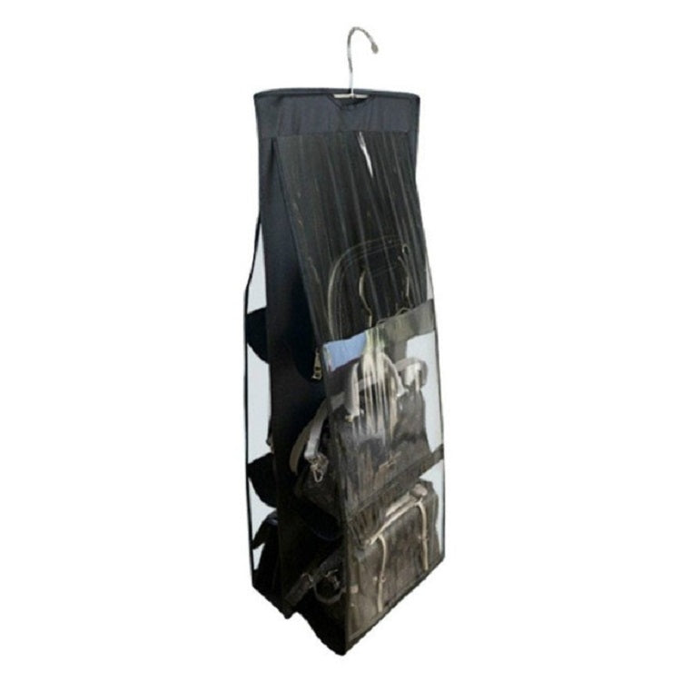 ELECTROPRIME 6 Pockets 3 Layers Foldable Hanging Bag Shelf Bag Purse Handbag Organizer(Black)