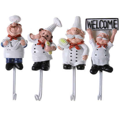 ELECTROPRIME Creative Strong Hook Kitchen Bathroom Wall Glue Door Back Coat Hook(C)