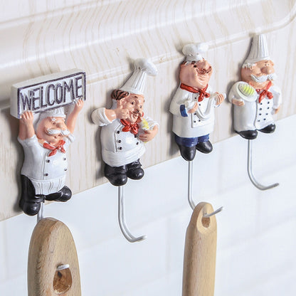 ELECTROPRIME Creative Strong Hook Kitchen Bathroom Wall Glue Door Back Coat Hook(C)