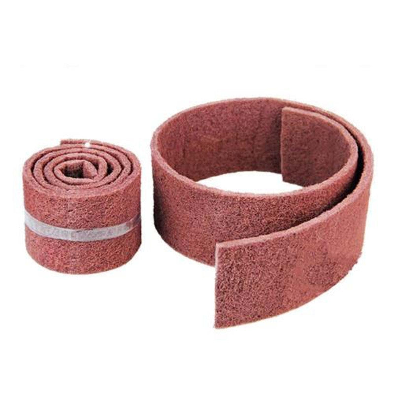 ELECTROPRIME Nylon Emery Scouring Pad Stainless Steel Rust Polishing Kitchen Dish Cleaning Rag, Size:9 cm x 1 m(Red Brown)