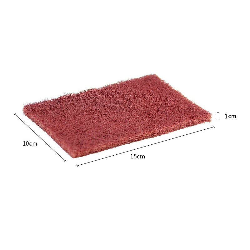 ELECTROPRIME Nylon Emery Scouring Pad Stainless Steel Rust Polishing Kitchen Dish Cleaning Rag, Size:9 cm x 20 m(Red Brown)