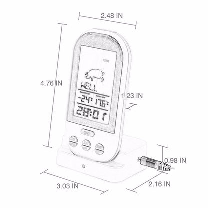 ELECTROPRIME Wireless Digital LCD Display BBQ Thermometer Kitchen Digital Probe Thermometer Barbecue Temperature Tool