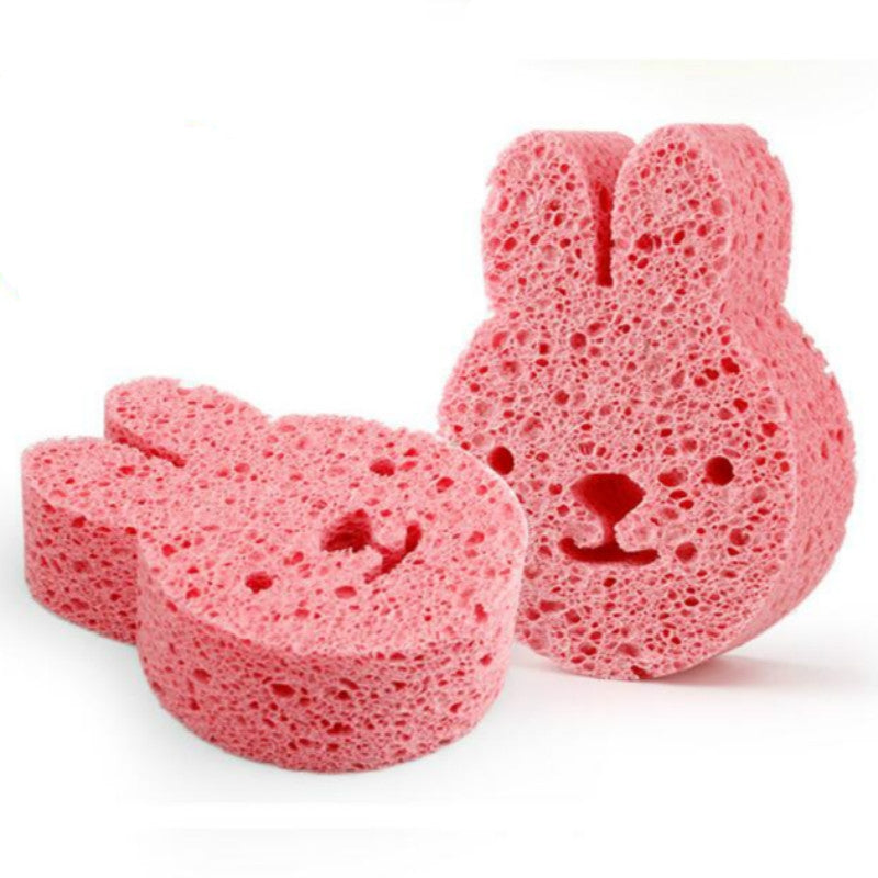 ELECTROPRIME Baby Newborn Child Bath Artifact Sponge(Pink Rabbit)