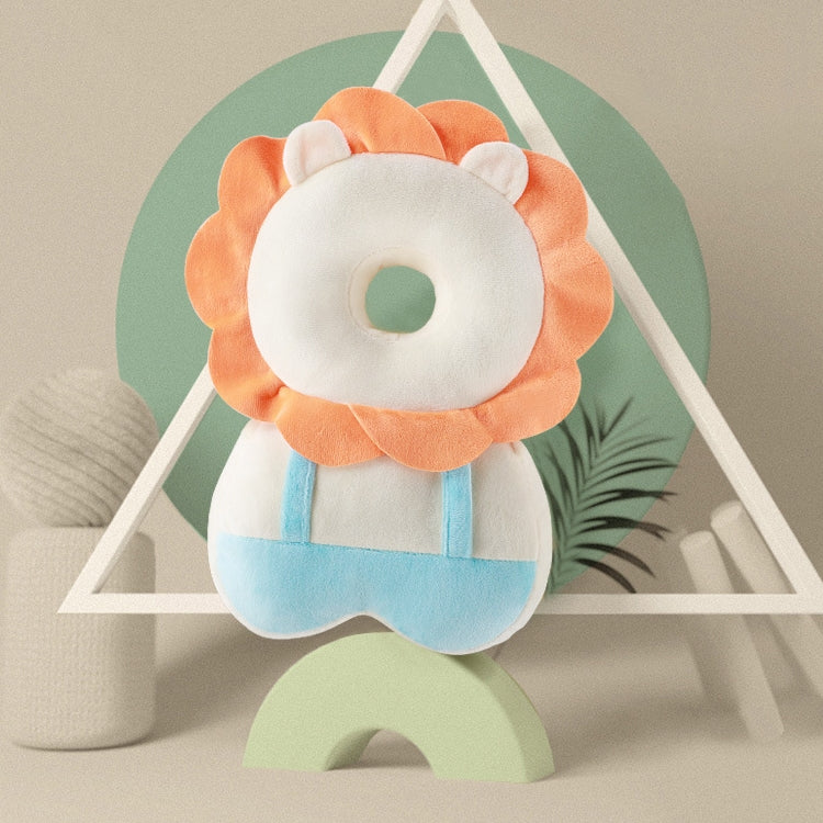 ELECTROPRIME Infant Baby Learning to Walk Sitting Fall Protection Head Cotton Core Pillow Protector Safety Care, Size:Conventional(Lion Half Net and Half fleeceH)