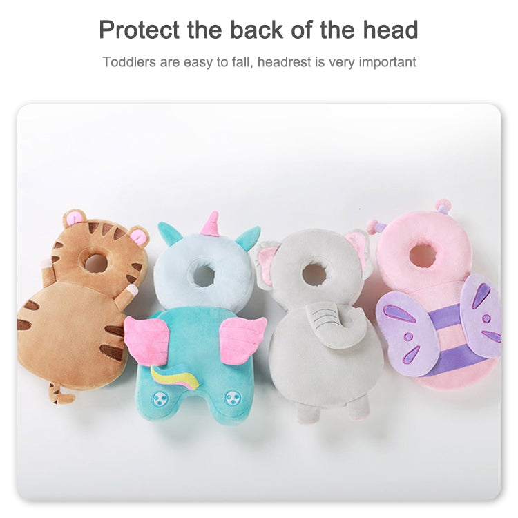 ELECTROPRIME Infant Baby Learning to Walk Sitting Fall Protection Head Cotton Core Pillow Protector Safety Care, Size:Conventional(Elephant Crystal Velvet)