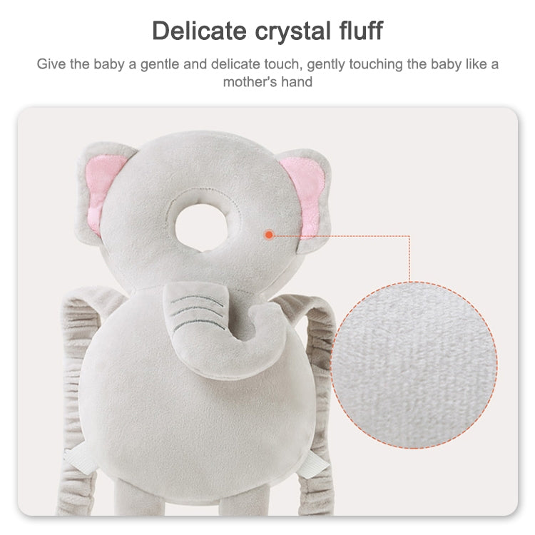 ELECTROPRIME Infant Baby Learning to Walk Sitting Fall Protection Head Cotton Core Pillow Protector Safety Care, Size:Conventional(Elephant Crystal Velvet)