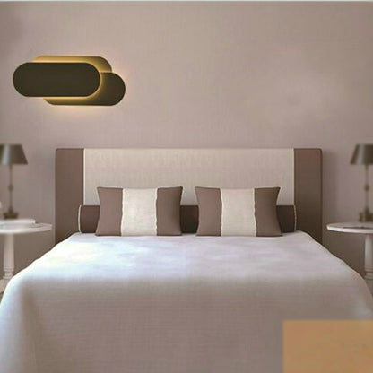 ELECTROPRIME Black circle 18W Creative Simple Bedroom Bedside Living Room Restaurant Hotel Study Hall Corridor Aisle Light LED Tower Stack Wall Lamp(Warm Light)