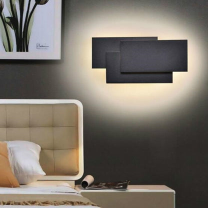 ELECTROPRIME Black square 18W Creative Simple Bedroom Bedside Living Room Restaurant Hotel Study Hall Corridor Aisle Light LED Tower Stack Wall Lamp(White Light)