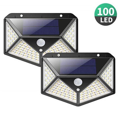 ELECTROPRIME 1 PCS  100 LEDs Outdoor Patio Solar Induction Wall Light Adjustable Balcony Garden Lighting Small Street Light