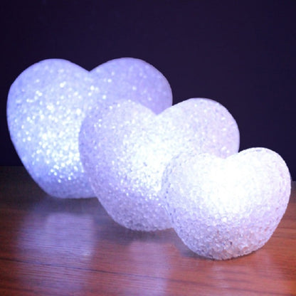ELECTROPRIME 8cm White Heart  Indoor Decorative LED Night Light Romantic 3D Love Heart Valentine Day Wedding Party Decoration