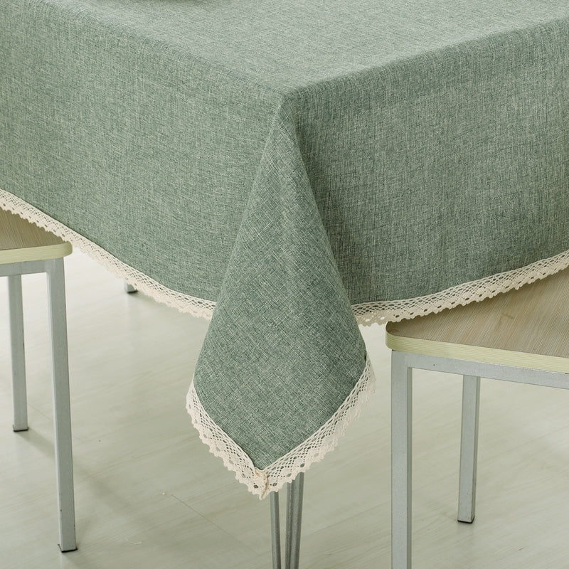 ELECTROPRIME Decorative Tablecloth Imitation Linen Lace Table Cloth Dining Table Cover, Size:130x170cm(Dark Brown)