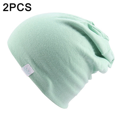 ELECTROPRIME 2 PCS Cute Solid Knitted Cotton Hat Beanies Autumn Winter Warm Earmuff Colorful Crown Caps For Newborn Baby Children(Fruit Green)