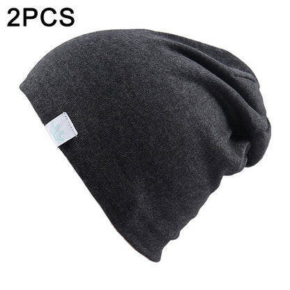 ELECTROPRIME 2 PCS Cute Solid Knitted Cotton Hat Beanies Autumn Winter Warm Earmuff Colorful Crown Caps For Newborn Baby Children(Grey)