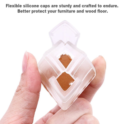 ELECTROPRIME 4pcs Square Chair Leg Caps PVC Feet Protector Pads Furniture Table Covers, Size:30-35mm