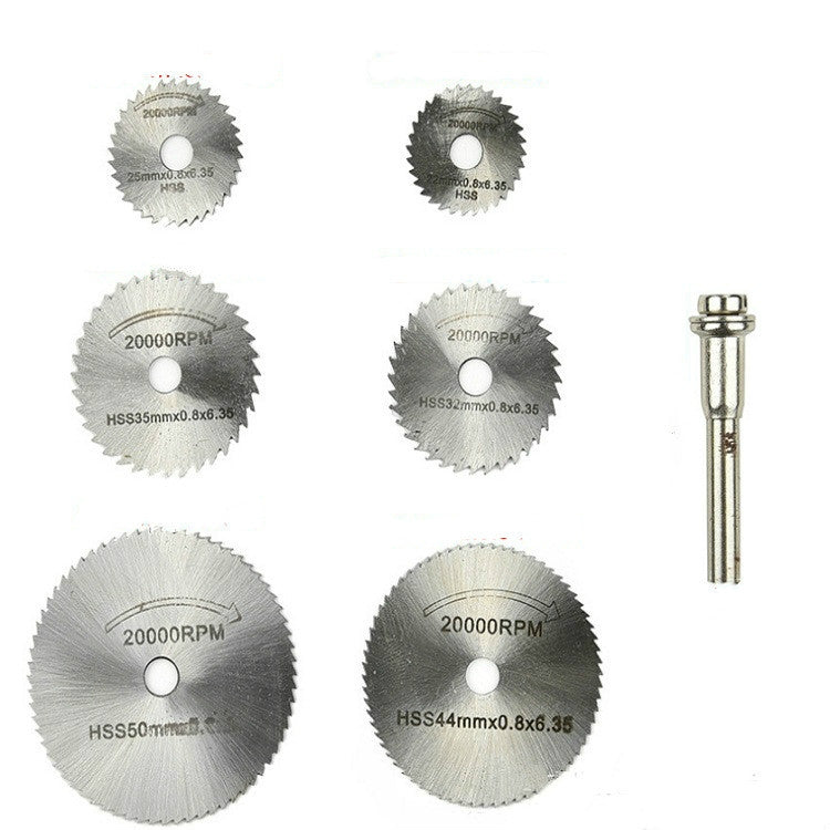 ELECTROPRIME 7 PCS/Set Electric Grinder Saw Blade High Speed Steel Saw Blade Woodworking Saw Blade High Speed Steel Cutting Piece, Model:11026