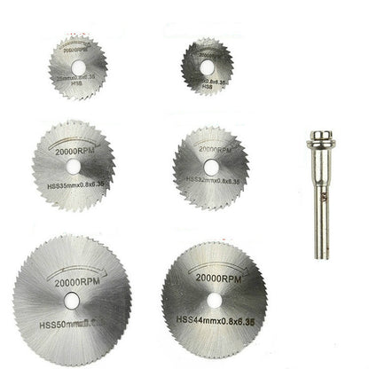 ELECTROPRIME 7 PCS/Set Electric Grinder Saw Blade High Speed Steel Saw Blade Woodworking Saw Blade High Speed Steel Cutting Piece, Model:11026