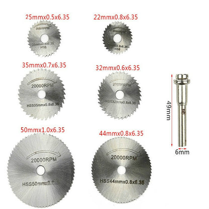 ELECTROPRIME 7 PCS/Set Electric Grinder Saw Blade High Speed Steel Saw Blade Woodworking Saw Blade High Speed Steel Cutting Piece, Model:11026