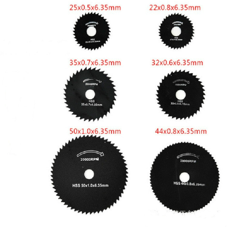 ELECTROPRIME 7 PCS/Set Electric Grinder Saw Blade High Speed Steel Saw Blade Woodworking Saw Blade High Speed Steel Cutting Piece, Model:11027