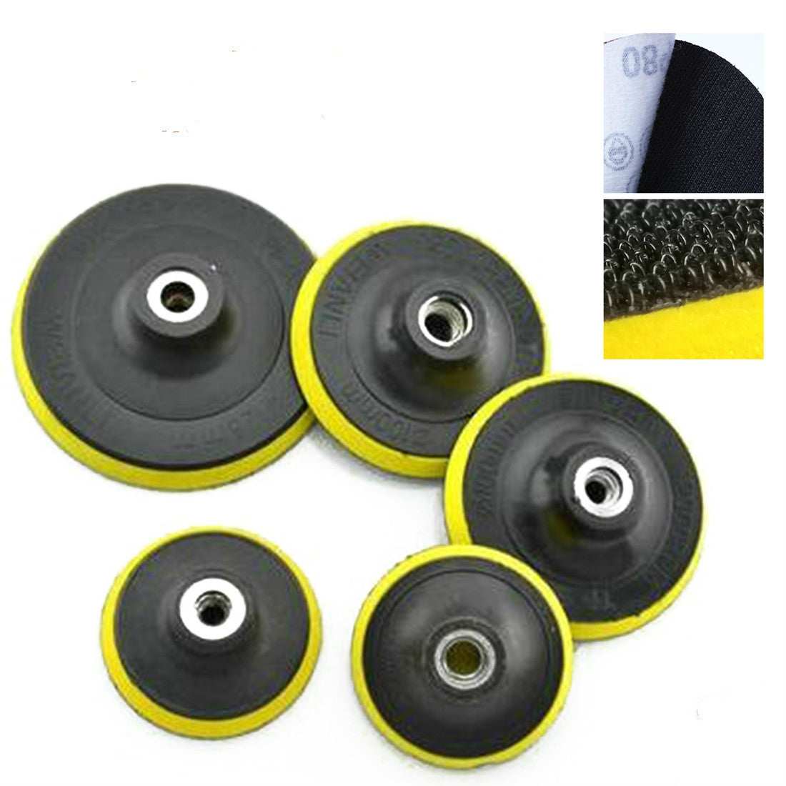 ELECTROPRIME 5 PCS Polishing Disc Self-adhesive Sponge Disc Pneumatic Sandpaper Suction Cup, Size:100mm M14