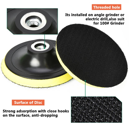 ELECTROPRIME 5 PCS Polishing Disc Self-adhesive Sponge Disc Pneumatic Sandpaper Suction Cup, Size:100mm M14