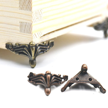 ELECTROPRIME 10 PCS Antique Bronze Jewelry Gift Box Wood Case Decorative Feet Leg Corner Protector