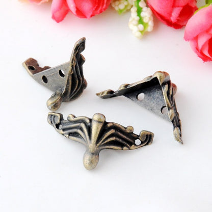 ELECTROPRIME 10 PCS Antique Bronze Jewelry Gift Box Wood Case Decorative Feet Leg Corner Protector