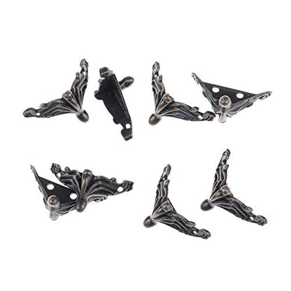 ELECTROPRIME 10 PCS Antique Bronze Jewelry Gift Box Wood Case Decorative Feet Leg Corner Protector