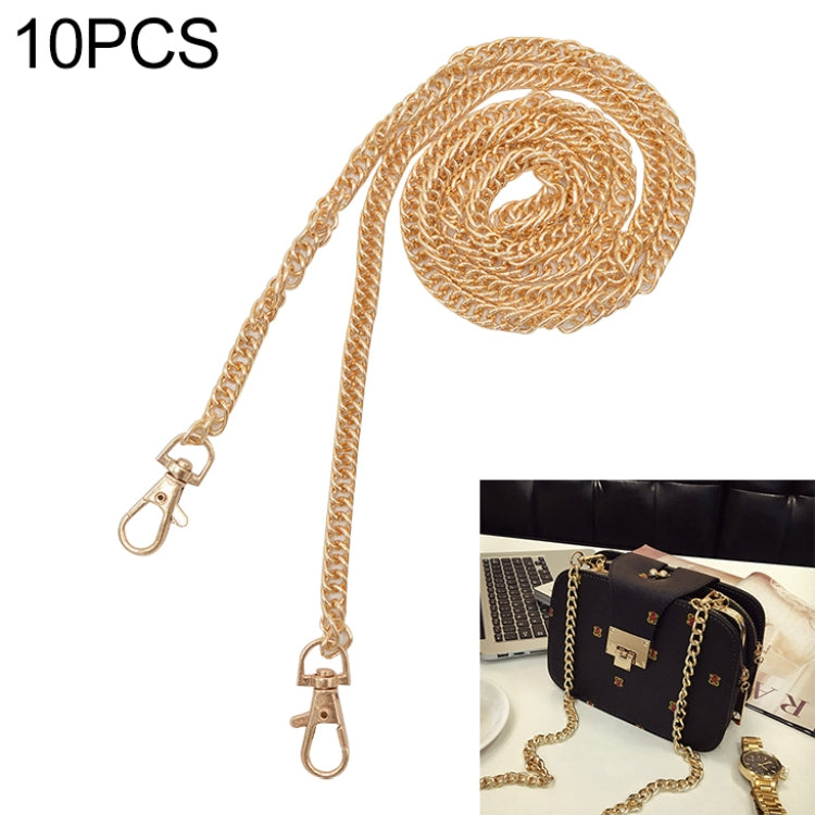 ELECTROPRIME 10 PCS Metal Chain Shoulder Bags Handbag Buckle Handle DIY Double Woven Iron Chain Belt 40cm(Light Gold)