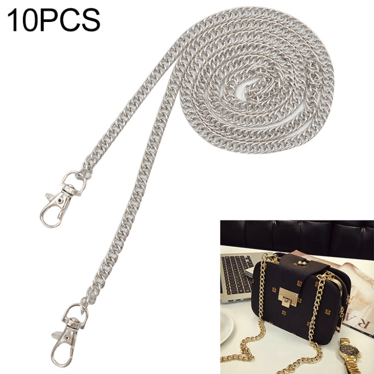 ELECTROPRIME 10 PCS Metal Chain Shoulder Bags Handbag Buckle Handle DIY Double Woven Iron Chain Belt 60cm(Silver)