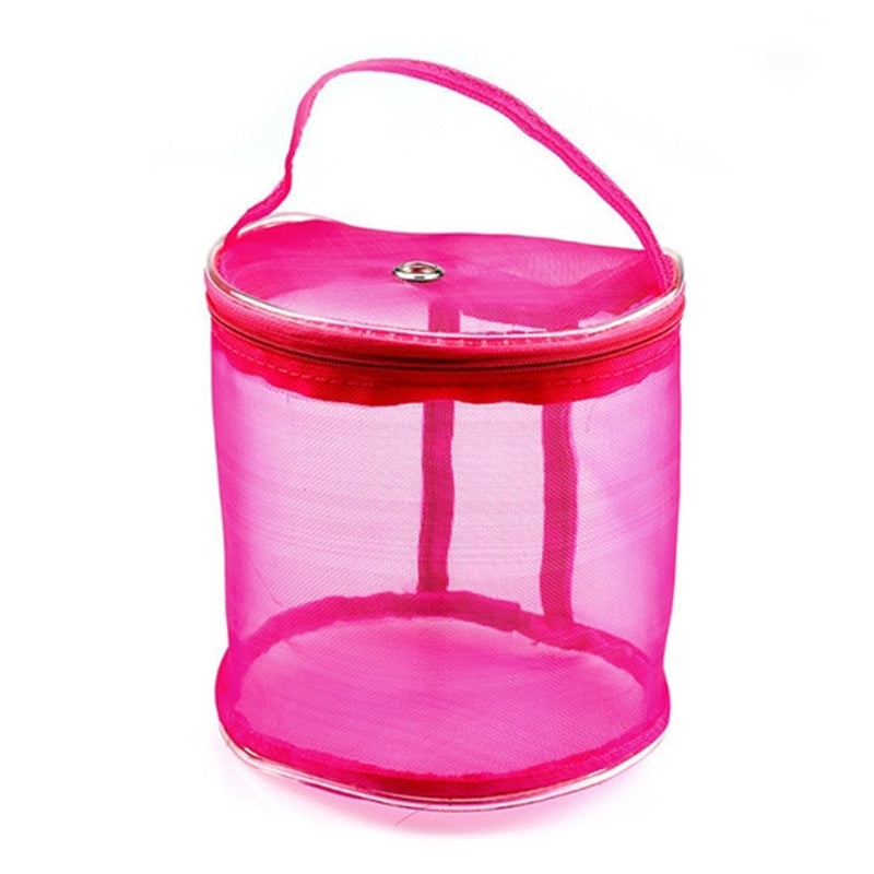 ELECTROPRIME Mesh Bag DIY Hand Weaving Tools Yarn Storage Knitting Bag Organizer Hollow Yarn Bag(Small Rose Red)