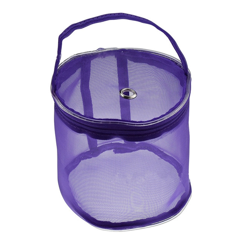 ELECTROPRIME Mesh Bag DIY Hand Weaving Tools Yarn Storage Knitting Bag Organizer Hollow Yarn Bag(Small Purple)