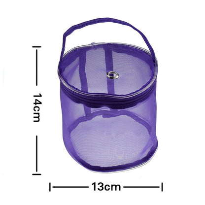 ELECTROPRIME Mesh Bag DIY Hand Weaving Tools Yarn Storage Knitting Bag Organizer Hollow Yarn Bag(Small Purple)