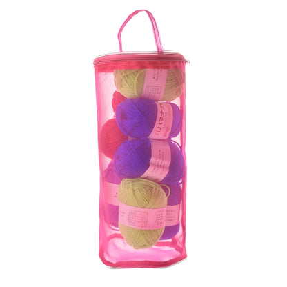 ELECTROPRIME Mesh Bag DIY Hand Weaving Tools Yarn Storage Knitting Bag Organizer Hollow Yarn Bag(Small Purple)
