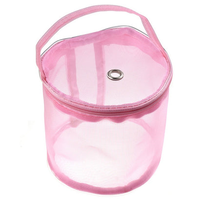 ELECTROPRIME Mesh Bag DIY Hand Weaving Tools Yarn Storage Knitting Bag Organizer Hollow Yarn Bag(Small Pink)
