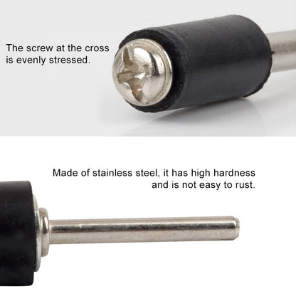 ELECTROPRIME 6 PCS Rubber Wheel Connecting Rod Sandpaper Ring Fixing Rod, Without Sandpaper Ring, Rubber Rod Diameter:6.35MM, Shank Diameter:2.3MM