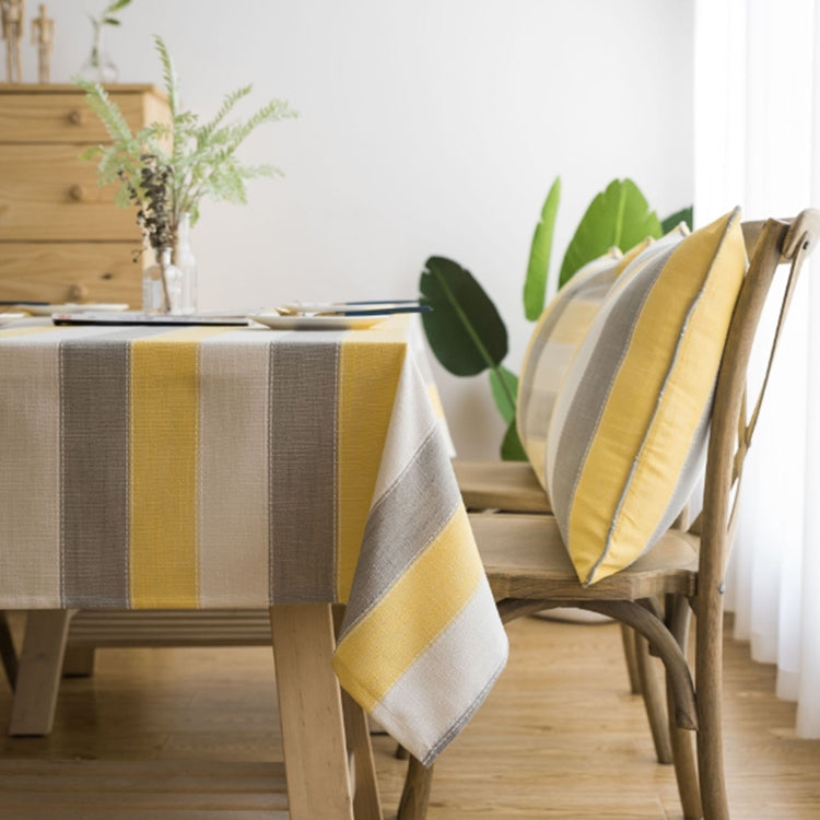 ELECTROPRIME Cover Cloth Towel For The Rectangular Striped Coffee Table Round Table Dining Table, Size:60x60cm(Grey Stripes)