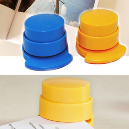 ELECTROPRIME No Staple Paper Loose-leaf Stapler Air Needle-free Binder, Random Color Delivery