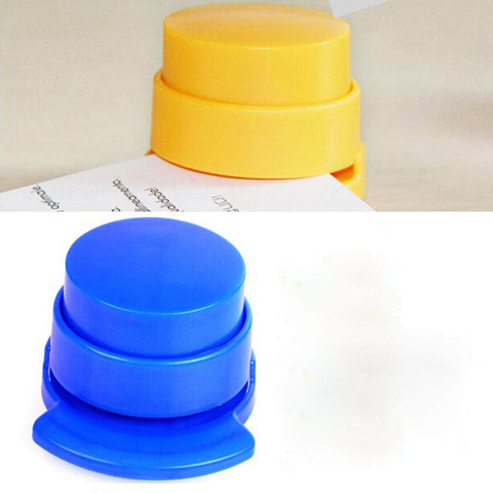 ELECTROPRIME No Staple Paper Loose-leaf Stapler Air Needle-free Binder, Random Color Delivery