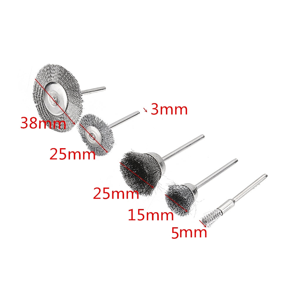 ELECTROPRIME 10 PCS Wire Brush Metal Descaling Polishing Brush To Remove Oxide Layer Flat Polishing Brush, Style:Pen Shape 3×8MM