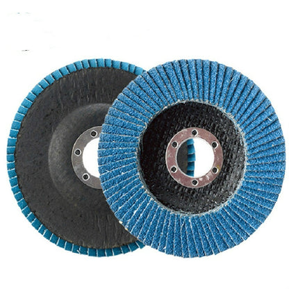 ELECTROPRIME 10 PCS 75 Iron Cover Blue Sand Hundred Impeller Zirconium Corundum Louver Grinding Tool, Size:100×16MM