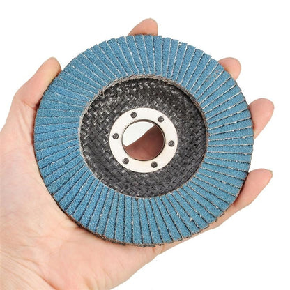 ELECTROPRIME 10 PCS 75 Iron Cover Blue Sand Hundred Impeller Zirconium Corundum Louver Grinding Tool, Size:100×16MM