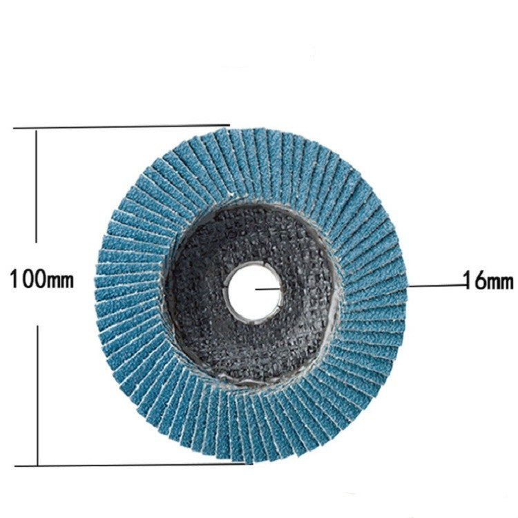 ELECTROPRIME 10 PCS 75 Iron Cover Blue Sand Hundred Impeller Zirconium Corundum Louver Grinding Tool, Size:100×16MM