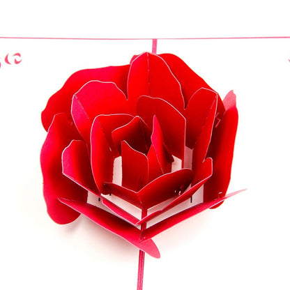 ELECTROPRIME 3D Pop Up Rose Thank You Greeting Postcards Flower Handmade Blank Vintage Paper Happy Birthday Love Gift Card, Size: 13x16cm