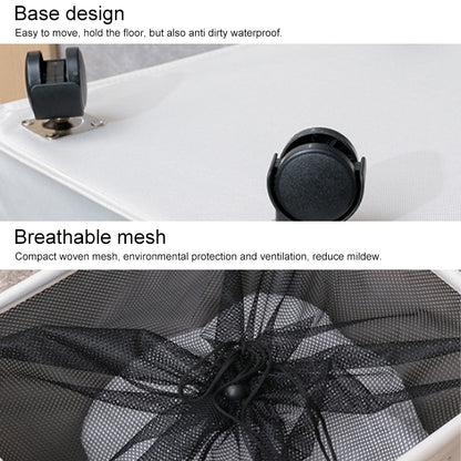ELECTROPRIME Bathroom Oxford Waterproof Dirty Clothes Laundry Foldable Storage Basket Hamper with Wheels(Black)