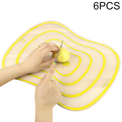 ELECTROPRIME 6 PCS Kitchen Chopping Blocks Flexible Transparent PP Cutting Boards M(30.5x23.5cm)(Yellow)