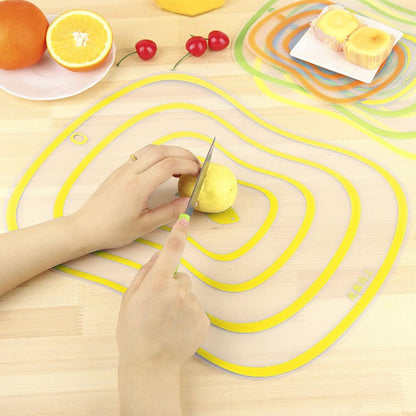 ELECTROPRIME 6 PCS Kitchen Chopping Blocks Flexible Transparent PP Cutting Boards M(30.5x23.5cm)(Yellow)